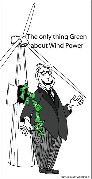 Green power cartoon